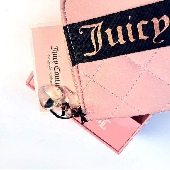 Juicy Couture Starburst Macaroon Pink Zip Around Wallet with Charms - Picture 9 of 12